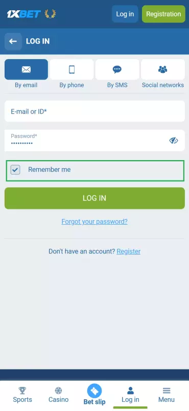 Save your 1xBet login