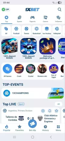 1xBet app screenshot 1